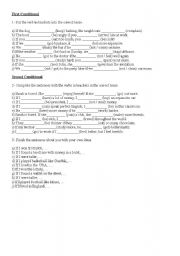 English Worksheet: Conditionals