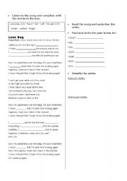 English Worksheet: Irregular verbs (Past forms) using the song 