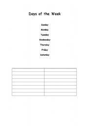 English worksheet: week/Month/Seasons