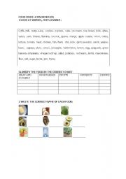 English worksheet: food from latinoamerica