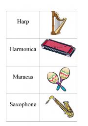 English Worksheet: instruments flashcards 3