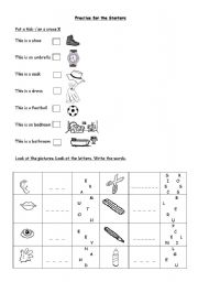 English Worksheet: Starters YLE