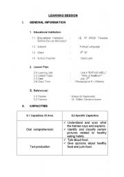 English worksheet: my first learning session