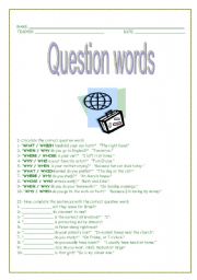 English worksheet: Question words