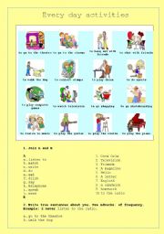 English Worksheet: Everyday activities