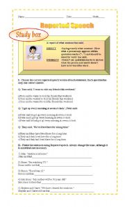 English Worksheet: REPORTED SPEECH