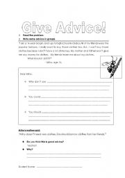 English Worksheet: Advice and Suggestions - Problems