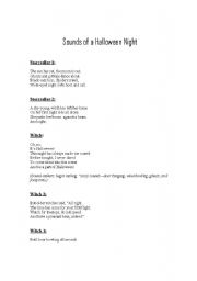 English Worksheet: Sounds of Halloween Night Play