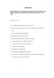 English Worksheet: Future Discussion 