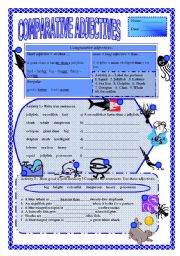 English Worksheet: Comparative Adjectives & Marine Animals