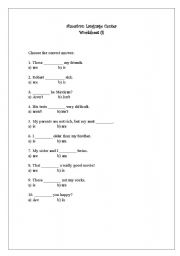 English Worksheet: verb to be 