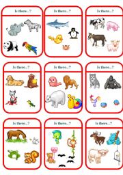 English Worksheet: IS THERE CARDS