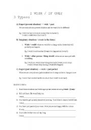 English Worksheet: i wish-if only