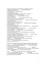 English Worksheet: English test