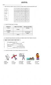 English Worksheet: PAST SIMPLE - WORK IN CLASS