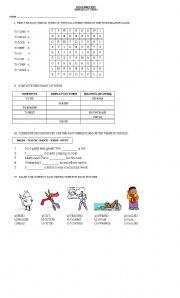 English worksheet: PAST SIMPLE - WORK IN CLASS