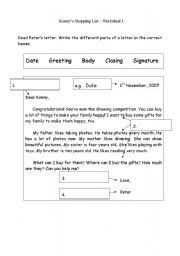 English worksheet: Letter Format