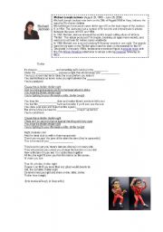 English Worksheet: Thriller-Michael Jackson