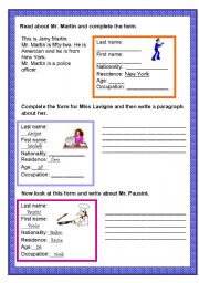 English Worksheet: Forms/Texts