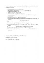 English worksheet: Strange But True Barrier Game