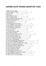 English Worksheet: Question Tags