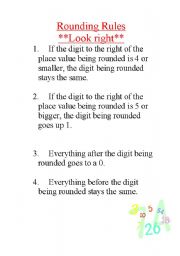 English worksheet: Rounding Rules