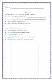 English Worksheet: ORDINAL NUMBERS