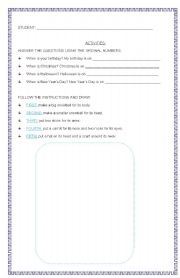 English worksheet: ORDINAL NUMBERS