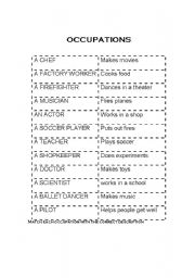 English Worksheet: Occupations