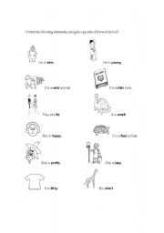 English worksheet: Adjective practice