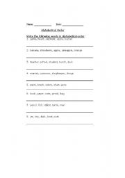 English worksheet: Alphabetical Order