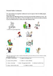 English worksheet: Present Perfect Continuous