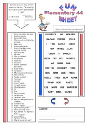 English Worksheet: Fun Sheet Elementary 44