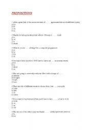 English worksheet: PREPOSITIONS