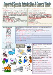 English Worksheet: Reported Speech: Introduction and General Rules (completely editable)