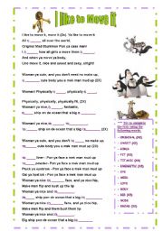 English Worksheet: I like to move it (Film: Madagascar)