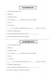 English worksheet: scavanger hunt