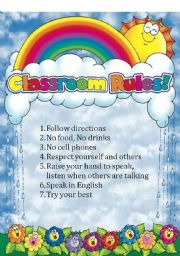 English Worksheet: Classroom Rules 2