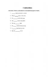 English worksheet: underlined pair of words