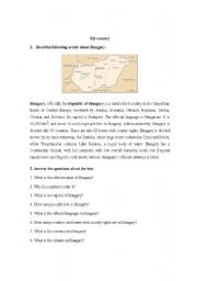 English worksheet: My country