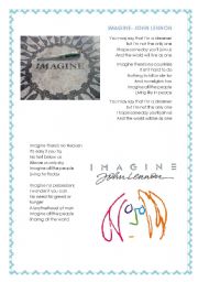 English Worksheet: Imagine- John Lennon