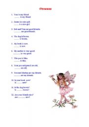 English Worksheet: Pronouns 
