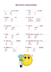 English worksheet: revision- beginners