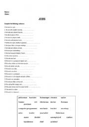 English worksheet: jobs