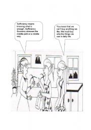 English worksheet: Shopping In Sufficiency Style 3/3