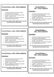 English Worksheet: Personal Hygiene