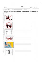 English worksheet: Test for young students