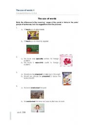 English worksheet: Use of words