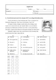 English Worksheet: Reading comprehension 