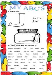 English Worksheet: My ABCs (J)